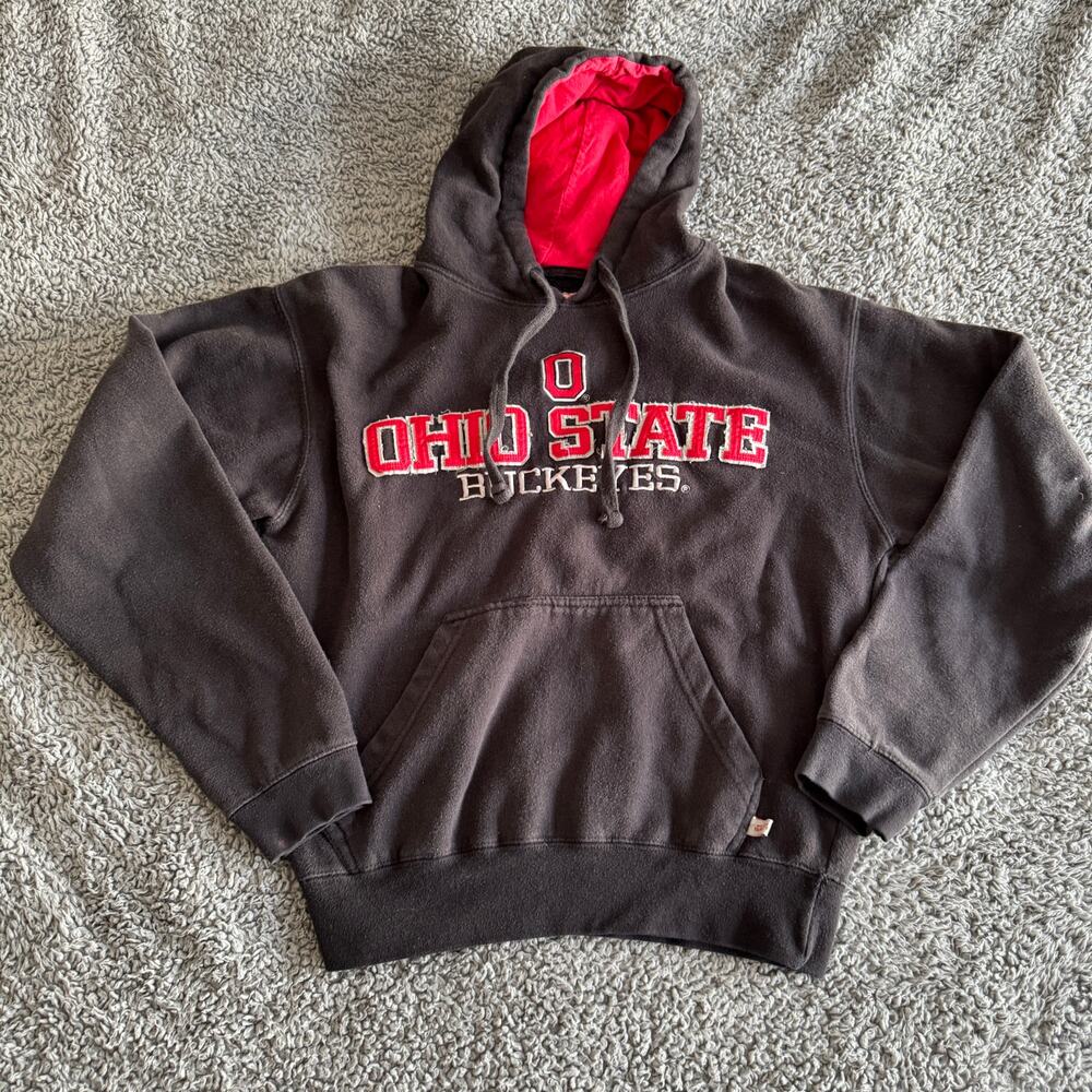 Vintage Ohio State Buckeyes Varsity Apparel NCAA Black Embroidered Hoodie Men S